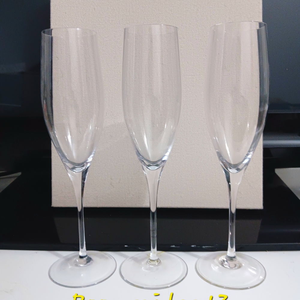 Rosenthal Crystal FUGA Champagne Flute, Set of 3 8 3/4" Tall